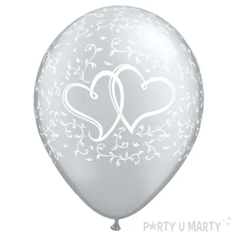 balony serduszka srebrne qualatex 11 25 szt