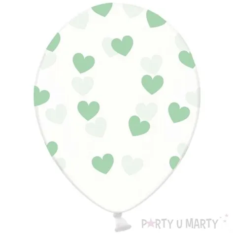 balony serduszka strong transparent mietowe 14 50 szt