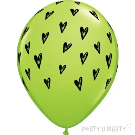 balony serduszka zielone qualatex 11 25 szt