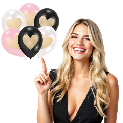 balony serduszka zlote mix amscan 11 6 szt