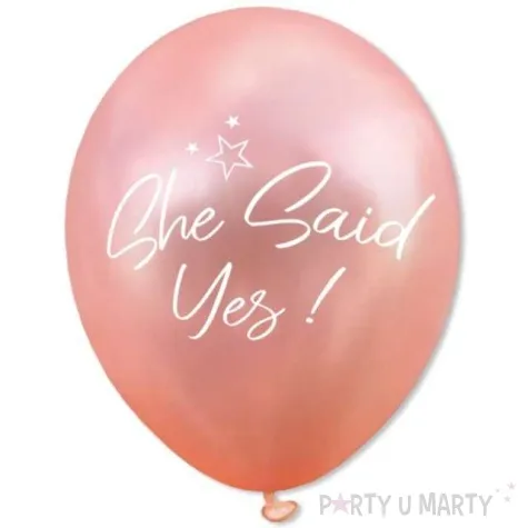 balony she said yes rozowe zloto dekoracjepolska 12 5 szt