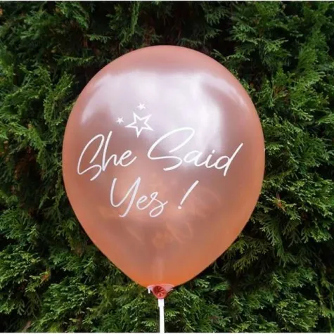 balony she said yes rozowe zloto dekoracjepolska 12 5 szt