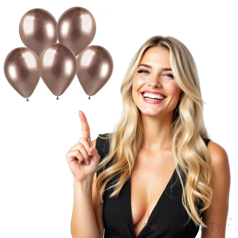 balony shiny rozowe zloto gemar 13 5 szt