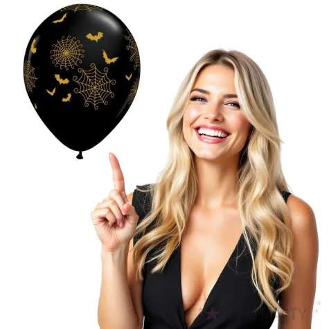 balony siec pajaka i nietoperze czarne qualatex 11 25 szt