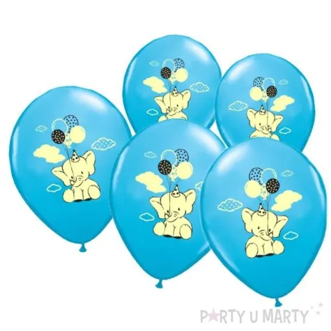 balony slonik belbal blekitne 5 szt