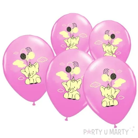 balony slonik belbal rozowe 5 szt