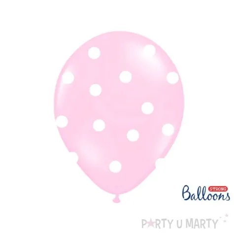 balony slonik z balonami biale kropki rozowy jasny strong balloons 14 6 szt