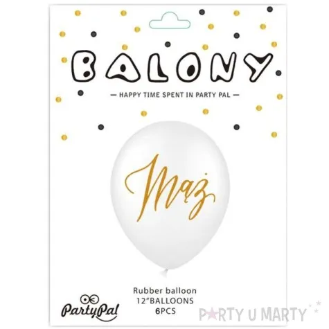 balony slubne maz biale partypal 12 6 szt