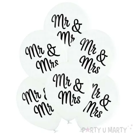 balony slubne mr mrs bialy belbal 10 6 szt