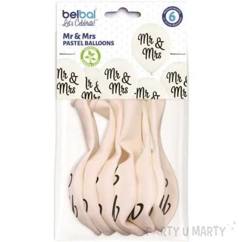 balony slubne mr mrs bialy belbal 10 6 szt