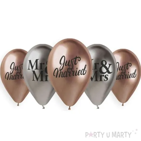 balony slubne ona i on metaliczne gemar 13 5 szt