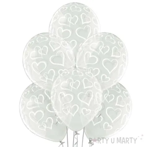 balony slubne serca przezroczyste belbal 12 6 szt