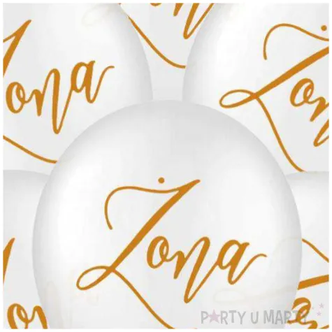 balony slubne zona biale 12 cali partypal 6 szt