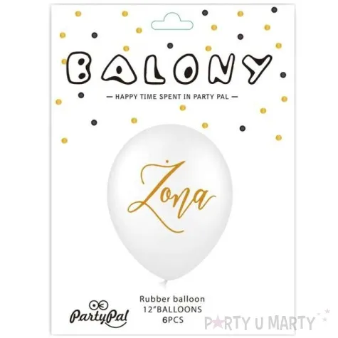 balony slubne zona biale 12 cali partypal 6 szt