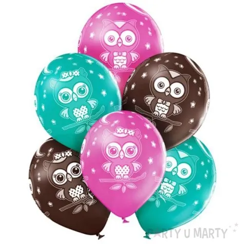 balony sowy pastel mix belbal 12 6 szt