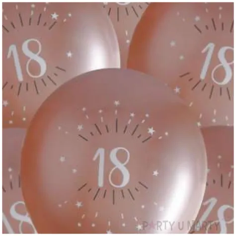 balony sparkling liczba 18 rozowe zloto santex 12 6 szt