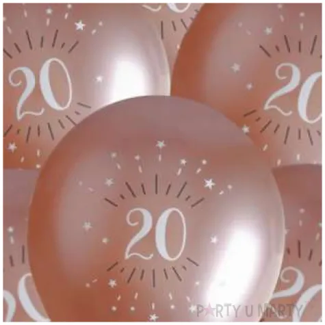 balony sparkling liczba 20 rozowe zloto santex 12 6 szt