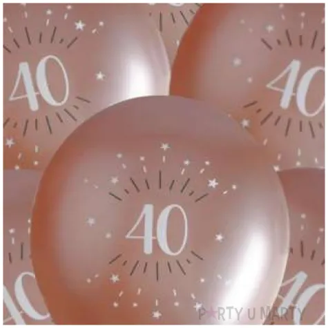 balony sparkling liczba 40 rozowe zloto santex 12 6 szt