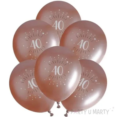 balony sparkling liczba 40 rozowe zloto santex 12 6 szt