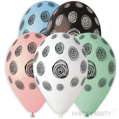 balony spiralne groszki mix 13 gemar 5 szt
