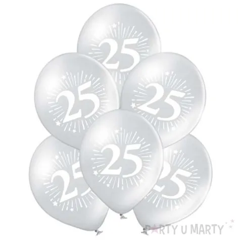 balony srebrne gody 25 rocznica slubu srebrny metalik belbal 10 6 szt