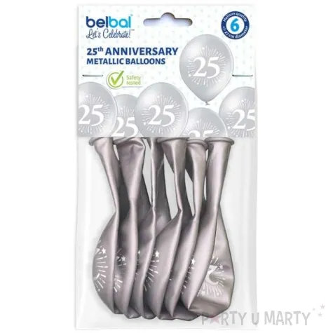 balony srebrne gody 25 rocznica slubu srebrny metalik belbal 10 6 szt
