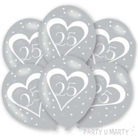 balony srebrne gody rocznica slubu srebrne amscan 11 6 szt