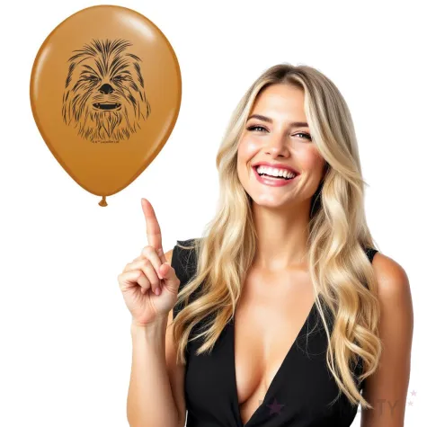 balony star wars chewbacca brazowy jasny pastel qualatex 5 100 szt