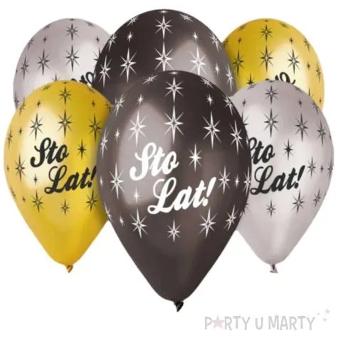 balony sto lat metaliczne 13 gemar 6 szt
