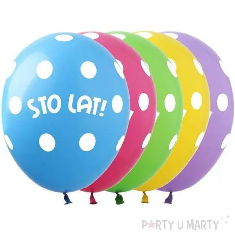 balony sto lat pastel mix show 12 5 szt