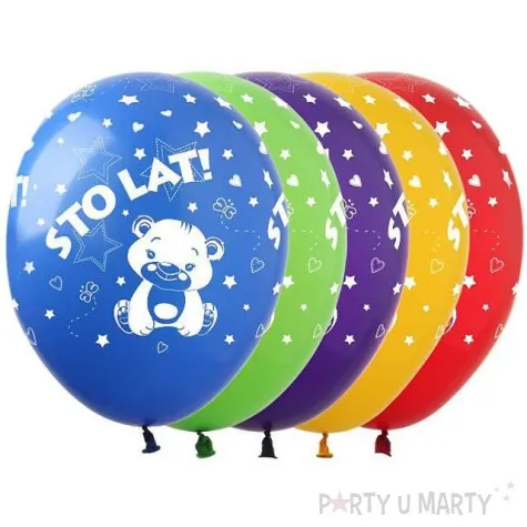 balony sto lat pastel mix show 12 5 szt