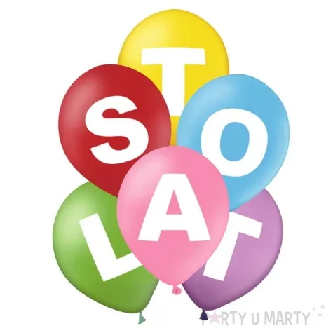 balony sto lat urodziny mix partypal 12 6 szt