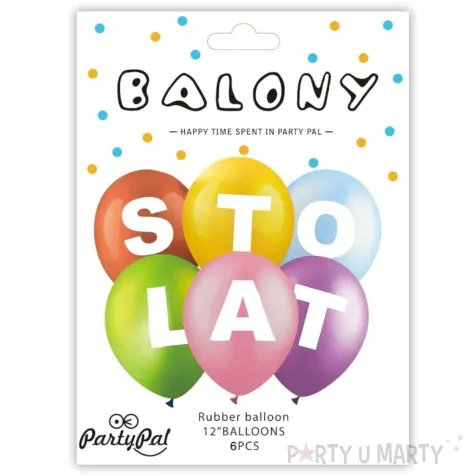 balony sto lat urodziny mix partypal 12 6 szt