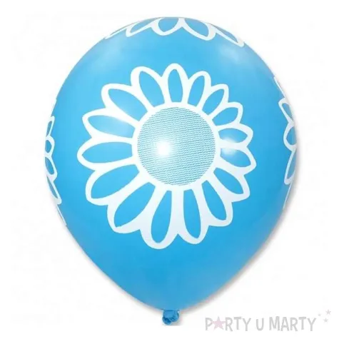 balony stokrotka 12 blekitne 5 szt