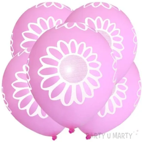 balony stokrotka 12 rozowe 5 szt