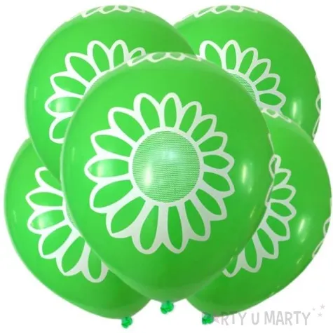 balony stokrotka 12 zielone 5 szt