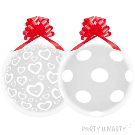 balony stuff serca i grochy transparentny gemar 18 25 szt