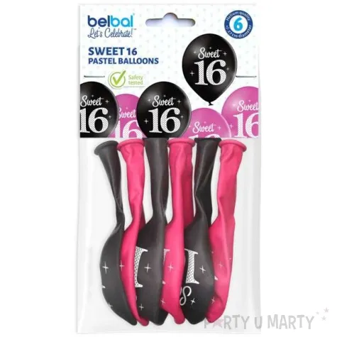 balony sweet 16 pastel mix belbal 10 6 szt