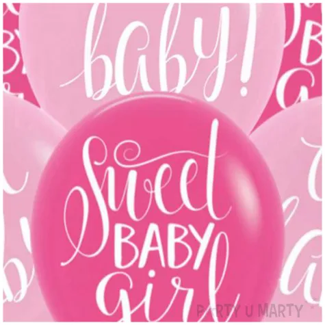 balony sweet baby girl rozowy mix amscan 11 6 szt