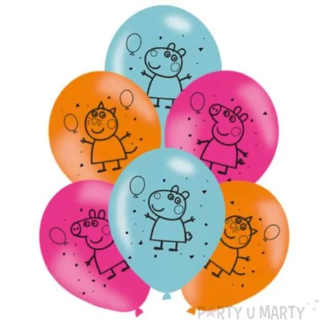 balony swinka peppa mix amscan 9 6 szt