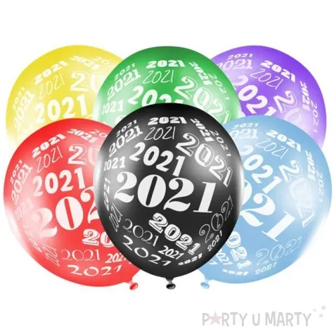 balony sylwester 2021 mix metalik strong 12 6szt