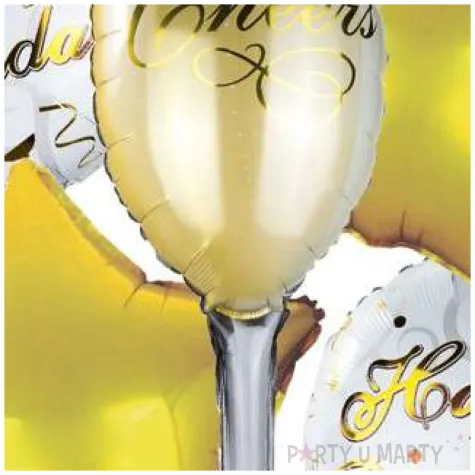 balony szampan i gwiazdy zlote czakos zestaw