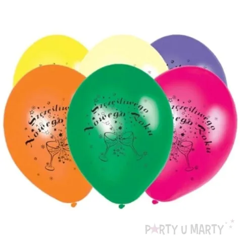 balony szczesliwego nowego roku pastel mix strong b 11 6 szt