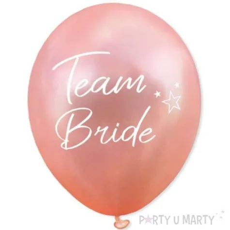 balony team bride rozowe zloto dekoracjepolska 12 5 szt