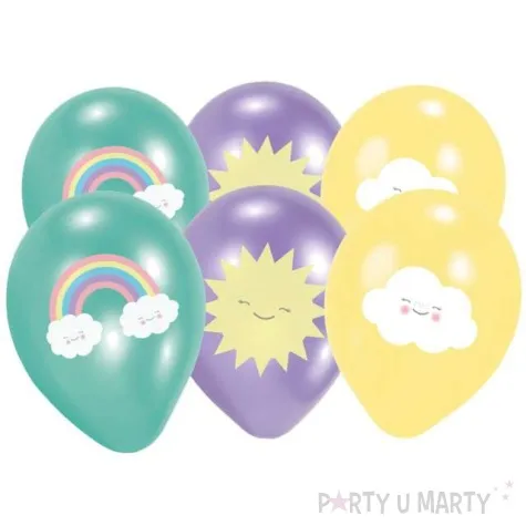 balony tecza chmurka mix amscan 11 6 szt