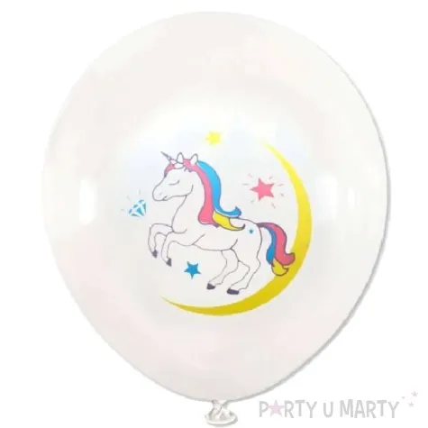 balony teczowe jednorozce biale dekoracjepolska 12 5 szt