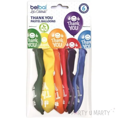 balony thank you pastel mix belbal 10 6 szt