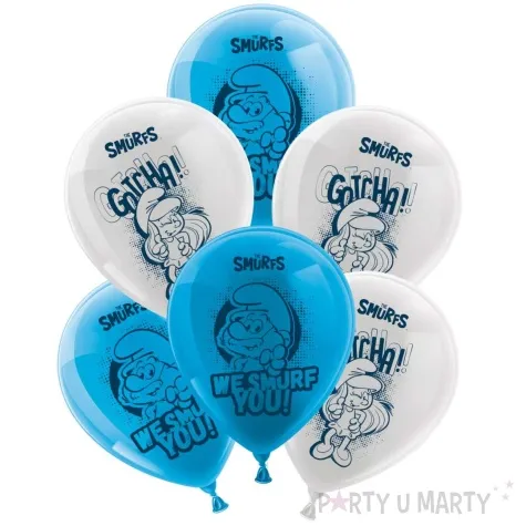 balony the smurfs papa smerf i smerfetka bialo niebieski party factory 9