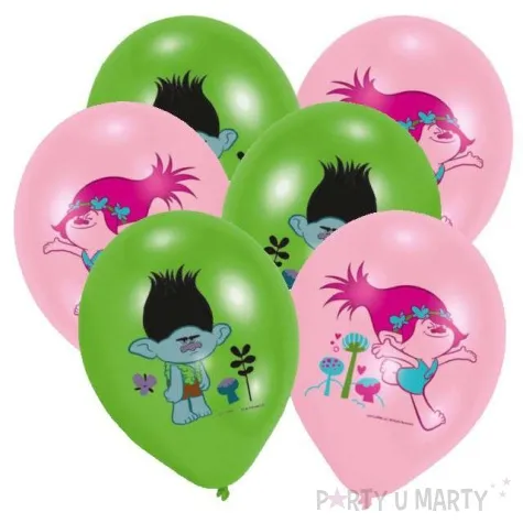 balony trolls pastel mix amscan 11 6 szt