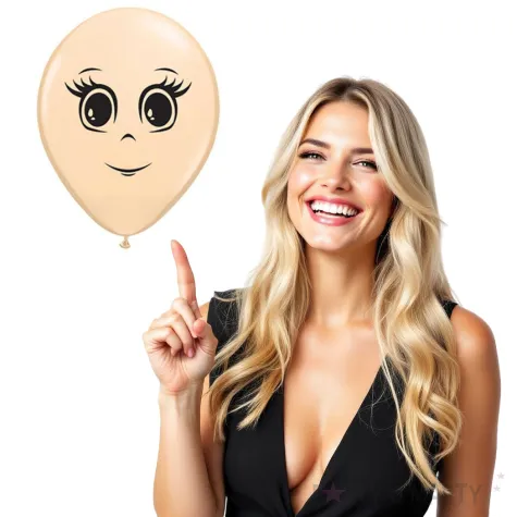 balony twarz kobiety cielisty qualatex 5 100 szt